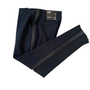 INC GLAM LEAD IV TUXEDO PANTS HIGH RISE TAPERED 6 NWT